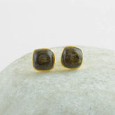 Bronzite Earrings-Bronzite Cushion 9x9mm Stud Earrings-925 Sterling Silver Earrings-Stud Earrings-Handmade Earrings-Christmas Gifts